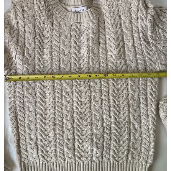 Evereve Alexis Strong Shoulder Cable Pullover Sweater Women’s Small Cream - Picture 10 of 10